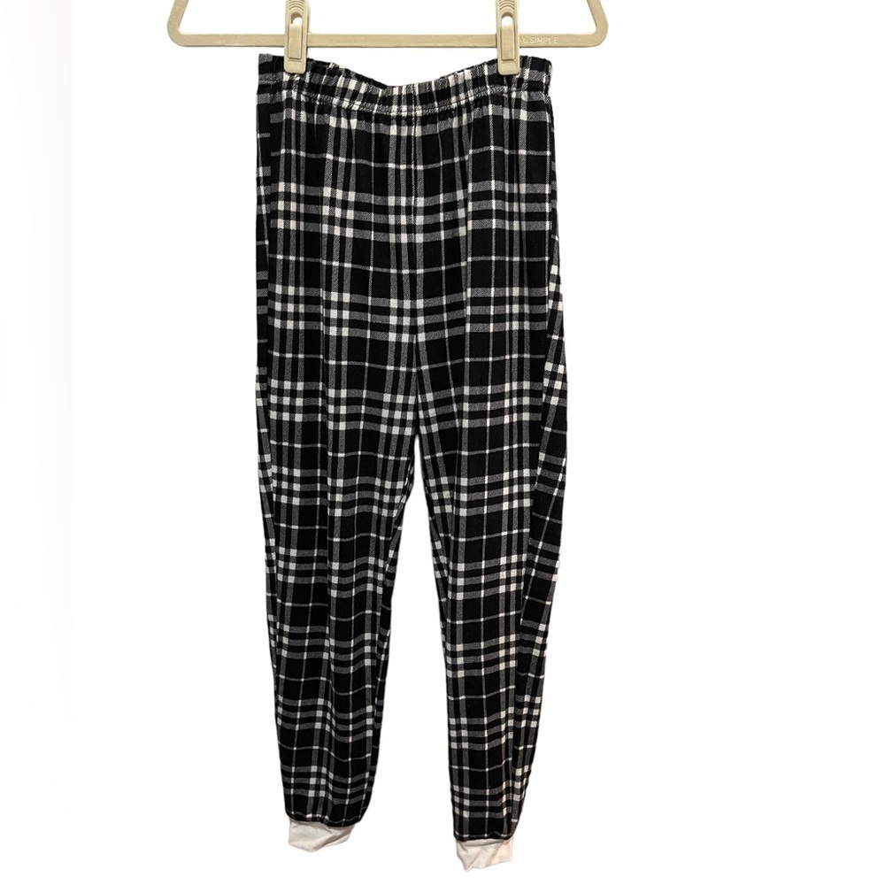 Pink Lily - black & white plaid lounge pants - size Small